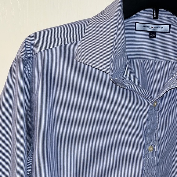 Tommy Hilfiger Ithaca 100% cotton men’s shirt. 17 1/2 inches. XL Long sleeves. - Picture 5 of 9